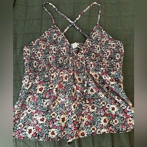 Floral Print Crossback Tank